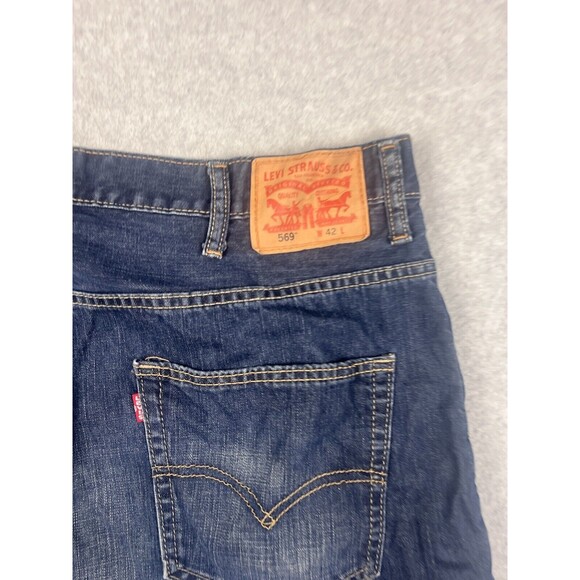 Men's Levi 569 Loose Straight Below Knee Denim Shorts Size 42  Waist - Picture 4 of 12